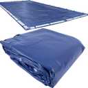 Pool Mate 16 x 32 ft Industrial Blue Winter Pool Cover for Inground Pools, 5 ft Overlap (21 x 37 ft Cover Size), Solid 14 x 12 Scrim, 4.5 oz/yd2, Style: 201632RPMA