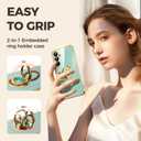 Nonional for Samsung Galaxy S23 FE 5G Case with 2 Pack Screen Protector, 360° Rotatable Ring Holder [Luxury Hearts Pattern] Plating Gold Edge Slim Soft Phone Cover Case for Galaxy S23 FE - Mint