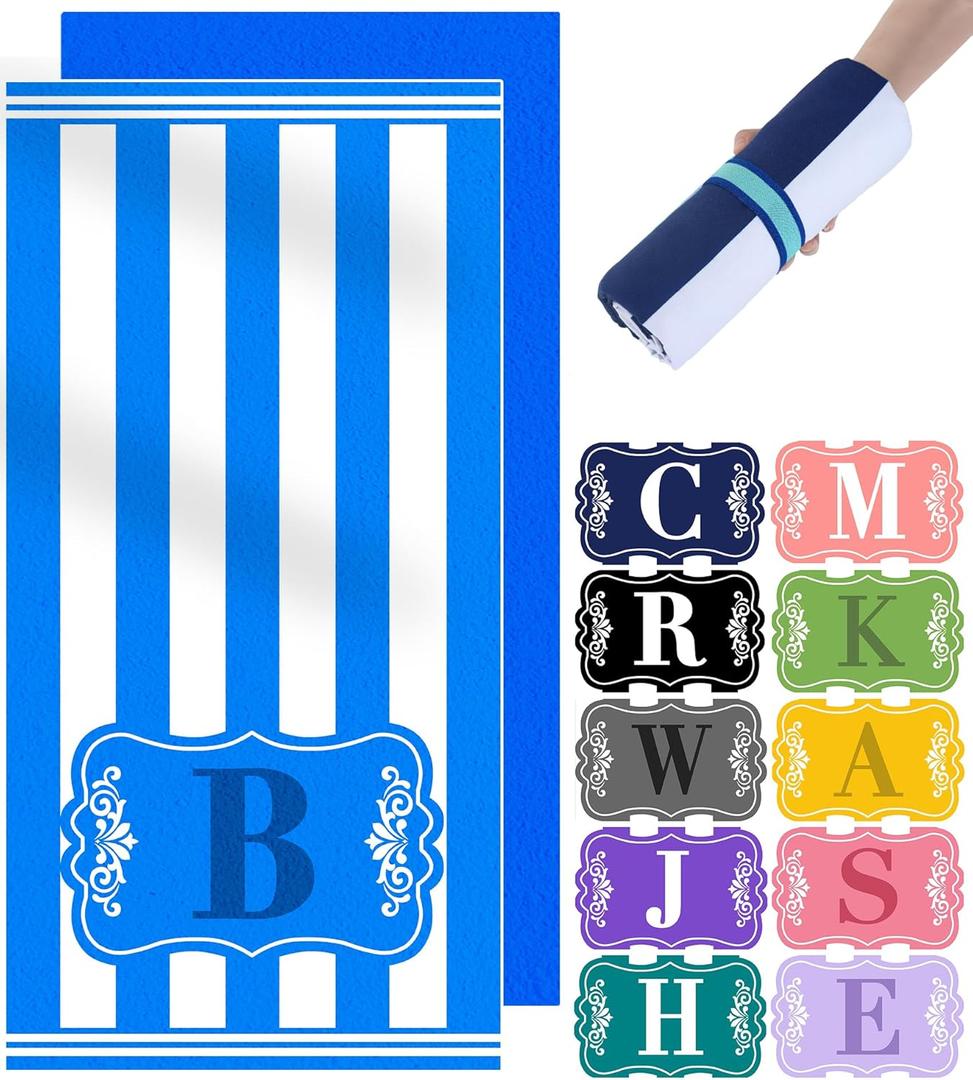 Oversized Microfiber Monogrammed Beach Towels Fast Drying Sandproof Cute Travel Big Oversized Large Cool Beaxh Towell Inside Sauna Personalized Custom Customized Blanket Each towela
