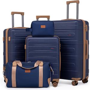 Cobens Luggage Sets 4 Pieces, Suitcase with Wheels, 20/24/28inch, Dark Blue