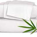 Pure Bamboo Full Sheets, Genuine 100% Organic Viscose Derived from Bamboo Bed Sheet Set, Luxuriously Soft & Cooling, Double Stitching, 2 Year Quality Promise (Full, White