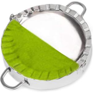 Stainless Steel Empanada Ravioli Maker Press, AUAM Dumpling Pierogi Mold - Wonton Mould, Easy-tool for Dumpling Wrapper Dough Stamp Cutter Pastry Pie Making (Extra Large 6 inch) (Gray)