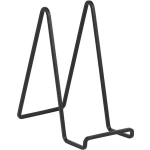 Large Plate Holder Display Stand - 10 inch Tall Plate Stands for Display - Metal Picture Frame Stand - Big Tabletop Easel Stand for Decorative Plates | Platter | Book | Plaque | Tile - 2 Pack - Black