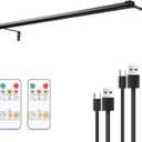 Battery Operated Wireless Picture LightRechargeable/Plugged in 31.5inch Painting Display Light,Remote Control Wall Lights with Three Modes and Timing for Art Frame (Black)