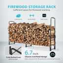 VIVOHOME 6 ft Heavy Duty Firewood Rack Outdoor with Cover, Black