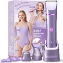 Bikini Trimmer for Women, Electric Razor for Pubic Hair, Women's Foil Shaver,Rechargeable Shaver Removal with Snap-in Ceramic Blades,IP7X Washable Head,Wet and Dry Use,Purple