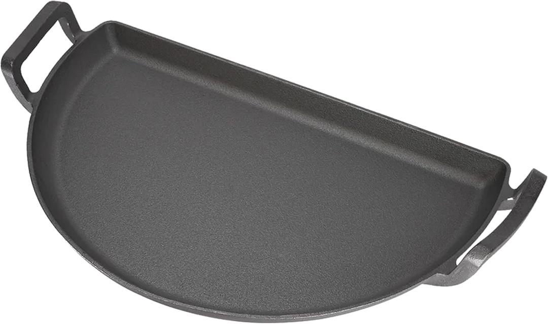 SnS Grills Slow N Sear Cast Iron Drip 'N Griddle Pan 22", 3-in-1 Versatile Grill Accessory for Searing, Griddle and Drippings - Fits Weber & Similar 22 Kettle Grills