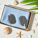 2-Pack Black Oval Pumice Stones for Feet – Natural Lava Callus & Corn Remover for Heels, Hard Skin, Pedicure Foot Exfoliation Tool