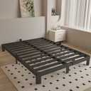6 Inch Full Size Bed Frame with Metal Gaskets, Black Full Bed Frame No Box Spring Need, Heavy Duty Steel Platform Support, Reserved Holes, Round Corner Legs, Easy Assembly, Noiseless