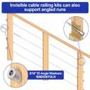 BLIKA 50 Pack Invisible Cable Railing kit, T316 Stainless Steel 1/8" Invisible Receiver and Swage Stud End for Cable Railing, Swage Tensioner 1/8" for Wood/Metal Post, Cable Railing Hardware