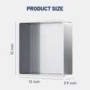 Stainless Steel Shower Niche 12"X12", No Tile Needed Recessed Inserted Wall Niche Shower for Bathroom, Living Room, Kitchen for Storage, Brushed Nickel, 12W * 12H