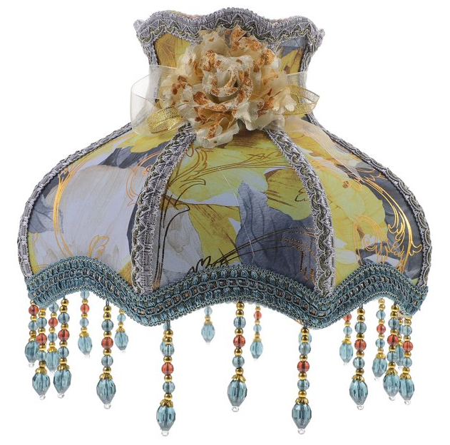 Shisuyan Lamp Shade Vintage Cloth Lamp Shade Bedside Fringe Lampshade for Floor Lamp Table Lamp