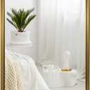 ANDY STAR 24x32 INCH Gold Bathroom Mirror, Brushed Brass Mirror, Rounded Rectangle Mirrors, Anti-Rust SUS304, Tube Metal Framed, 1 Deep Wall Mounted Vertically/Horizontal
