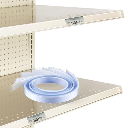 Frienda 100 Pcs Decorative Gondola Shelving Vinyl Insert Strips Pre Cut 48" x 1.25" Decorative Shelf Insert Strips for Retail Store Supermarkets Grocery C Channel Decoration(Clear)
