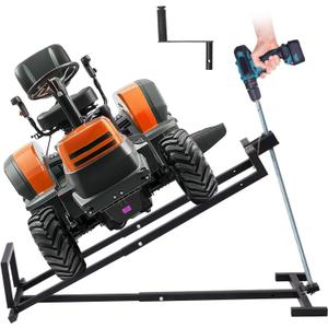 Lawn Mower Lift Jack, 880 Lbs Weight Capacity Heavy-Duty Telescopic Maintenance Lifter with Crank & Power Tool Handle, Foldable & Easy Assembly, Ideal for Lawn Mowers and Garden Tractors