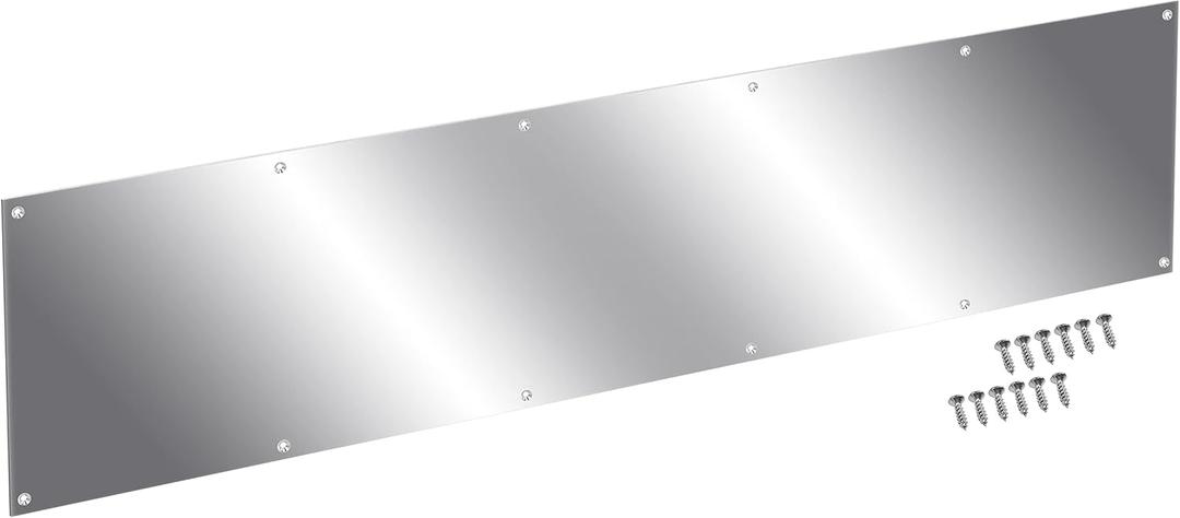Door Kick Plate 10 Inch Wide Aluminum kickplate Suitable for 36" Doors, 12GA (5/64 inch) Thickness Al Alloy, 10" x 34" Silver