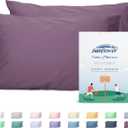 Sunflower Queen Pillowcases Set of 2, 100% Cotton Queen Size Pillow Cases 2, 2030 inches Dark Purple, Soft and Breathable