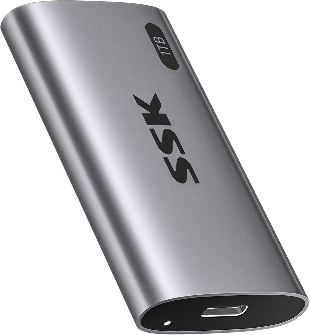 SSK 1TB SSD External Hard Drive, Portable SSD Up to 550MB/s Fast Solid State Drives, External Drive USB 3.2 Gen2 for iPhone 15/Pro, Windows, Mac, Android with LED Light, Trim, Smart Supported SSK 1TB SSD External Hard Drive, Portable SSD Up to 550MB/s Fast Solid State Drives, External Drive USB 3.2 Gen2 for iPhone 15/Pro, Windows, Mac, Android with LED Light, Trim, Smart Supported