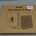 SUNEE 1.5 Inch Binders 3 Ring 4 Pack, Clear View 1 1/2 Inch Binders Three Ring PVC-Free (Fit 8.5x11 Inches) for School or Office Supplies, Assorted Pastel