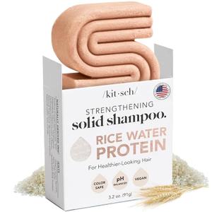 Kitsch Rice Water Shampoo Bar  Dry Hair Shampoo & Soap Bar for Hair Care & Hair Growth  Women and Mens Shampoo  Strengthens Damaged Hair  Vegan, Paraben, Silicone & Sulfate-Free  3.2 oz