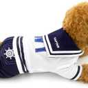 PEGASUS SELMAI Puppy Shirts Navy Small Dog Coat Pattern Pet Outfits Doggie Chihuahua Clothes Jumpsuit XL