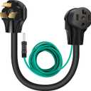 WELLUCK 1.5 FT 4 Prong to 3 Prong Dryer Adapter, 30 Amp Dryer Outlet Plug Power Cord, NEMA 10-30P Male to 14-30R Female Three Prong Converter, 250V 3prone Old Clothes Dryer Connector w/Ground Wire