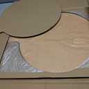 Lounsweer 20" × 16" Round Pizza Board with Handle, Wood Fiber Pizza Peel, Non-slip Cutting & Serving Board, Heavy Duty Wooden Serving Tray for Baking, Charcuterie & Kitchen Use