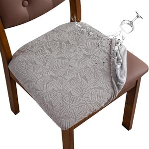 Waterproof Seat Cover for Chairs Dining Room Chair Seat Covers Washable Kitchen Chair Seat Slipcovers Protector (Light Gray, 6 PCS)