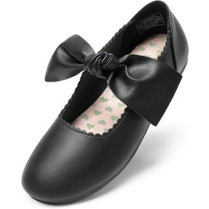 Dream Pairs Girls Ballerina Flats Mary Jane Front Bow Dress Shoes (1 Little Kid, Black)