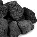 onlyfire 10 lb Large Black Lava Rocks, Volcanic Lava Stones for Outdoor Fire Pits, Indoor Fireplaces, Fire Bowl, Gas Logs and Landscaping, 2.75-5