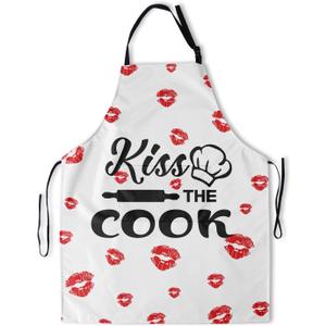 Imiss Waterproof Stain-Resistant Cooking Chef Aprons for Grill BBQ Baking 27 X 31 Inch (Kiss the Cook)