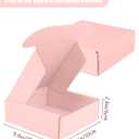Small Shipping Boxes, 50 Pack Cardboard Box Corrugated Mailer Boxes Small Corrugated Boxes For Shipping Packaging Craft Gifts Giving Products, 6 x 4 x 1.6 Inches (Light Pink)