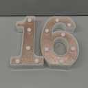 Treela 8.7'' Birthday Decorative LED Light up Numbers, Glitter Marquee Number Sign for Night Birthday Party Decorations Anniversary Bar LED Sign Backdrop Wall Table Centerpieces(16th,Rose Gold)