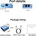 4 x Network Switch Ethernet Splitter 1 to 2 High Speed 1000Mbpswith USB Power CableHigh Speed Ethernet Switch for Cat5/5e/6/7/8 Cable[2 Devices Simultaneously Networking