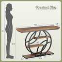 Huuger 47.2 Inch Entryway Table, Industrial Console Sofa Table with Storage, Accent Table with Shelves, for Entry, Hallway, Entrance, Foyer, O-Shaped Metal Frame, Rusitc Brown, 11.8"d X 47.2"w X 33.5"h