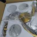 3-Light Gold Dining Room Chandeliers Over Table, Contemporary Kitchen Island Pendant Lighting, Industrial Hanging Light Fixture for Entryway Hallway Foyer Bedroom, Clear Glass Shade