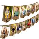 Graduation Decorations Class of 2025 2026 5x7 Graduation Photo Banner Burlap Rustic Grad Party Decorations 2025 K-12 Picture Display High School TD136