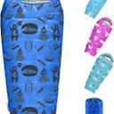 KidzAdventure Mummy Style 32 59F Kids Sleeping Bag with Pillow Sleeve, 4 Season, Lightweight and Backpacking Style, Ideal for Camping, Sleepover, Boys, Girls, Youth and Toddlers, Blue