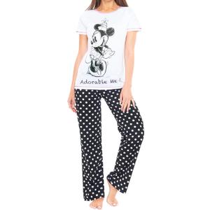 Disney Womens Pajamas | Minnie Mouse Pajama Set | Cotton Pajamas for Women (Large, Multi)