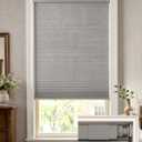 LazBlinds No Drill Blackout Cellular Shades, 31" W x 64" H, Dove Grey