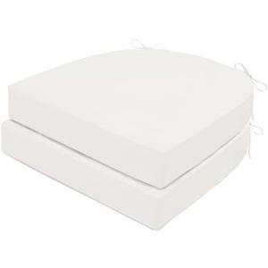 MJIAIDEA Outdoor Chair Cushions Set of 2, Waterproof Foam Patio Seat Cushions with Ties for Garden Sofa & Dining Furniture, 3-Year Color Fastness, 16x17x2 Inch, Beige