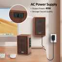 2026 Upgraded Passive Bookshelf Speakers 40W Hi-Fi Computer Speakers with Powerful Bass, Bluetooth/USB/RCA/AUX Inputs 2.0 Wooden PC/TV Speakers for Laptop, Turntable