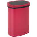 BestOffice | 13 Gallon Plastic Trash Can with Lid | Red | Automatic Touchless Garbage Can | Odor Control | Modern Oval Design | Easy to Clean | Fits Any Kitchen, Bathroom, Office or Home, Plastic, Red