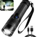 Yanfoam Rechargeable Flashlights High Lumens - 1200LM Small Powerful Tactical Flashlight with 5 Modes, High Powered Zoomable LED Flash Light for Camping, Outdoor, Hiking, Home, Emergencies