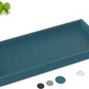 Silicone Vanity Tray - Thickened, Shatterproof Rectangle for Bathroom Counter - Large 10.6 * 5.1 in (Sapphire Blue)