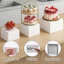 3 Pcs 8 9 10 Inch Large Buffet Risers Food Risers for Buffet Table White Acrylic Cube Display Stands for Dessert Table Display Set for Party, Catering, Jewelry & Collectibles