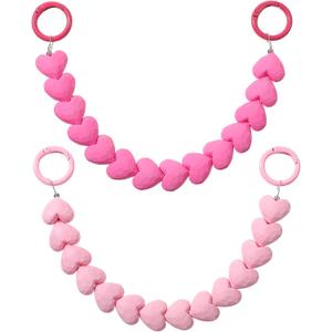 Bag Chains for Handbags, 10 Inch Pink Acrylic Heart Purse Extender Chain, Replacement Crossbody Purse Accessories for Handbags, Tote Bags