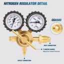 Beaiguna Nitrogen Regulator, 0-800PSI Nitrogen Regulator HVAC with CGA580 Inlet, 1/4" Male Flare Outlet Connection, Nitrogen Tank Regulator for HVAC Purging, Leak Checking, Pressure Testing, Welding