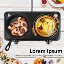 Infrared Dual Burner, 1800W Portable Electric Hot Plate with 7.5” & 6.3” Glass Cooktop, Stepless Temperature Control Countertop Stove for Home RV Camp, Dual Hot Plates