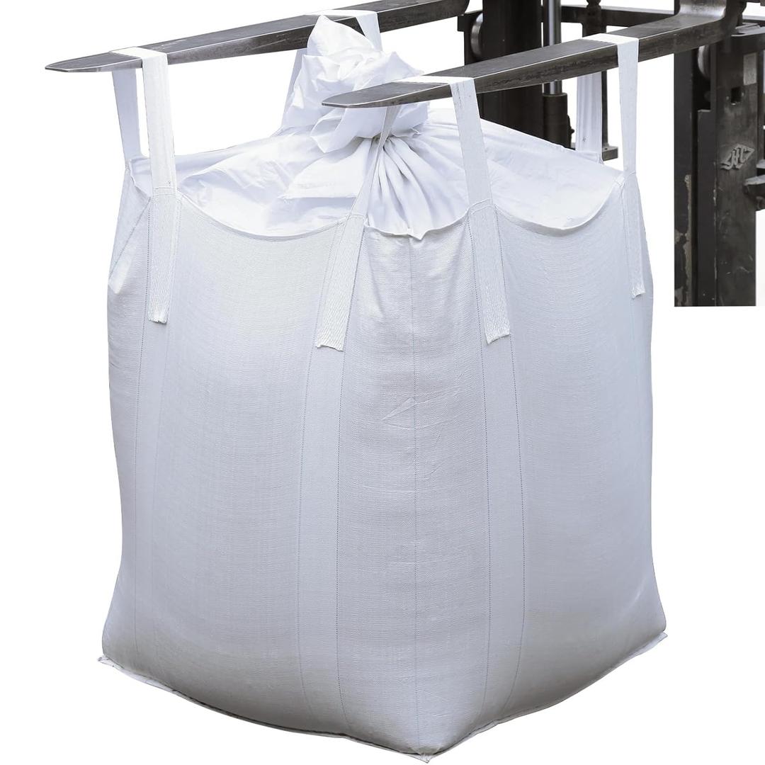 (2 packs) FIBC Bulk Bags, Container Bags, Load Capacity 2200Ib 35 "L x 35 "W x 43 "H, Woven Polypropylene Sacks, Four Fastening Hooks, Flat Bottom on Top of Trunks (r2) ton bag
